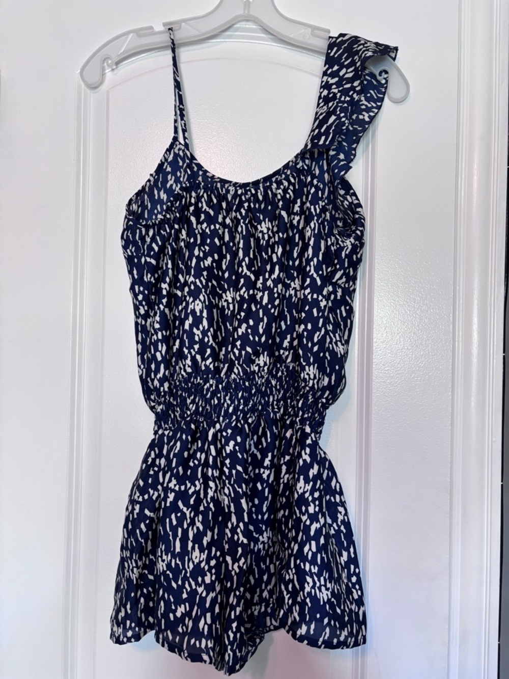 Timing Navy and White Printed Sleeveless Romper Size Small - Picture 7 of 11
